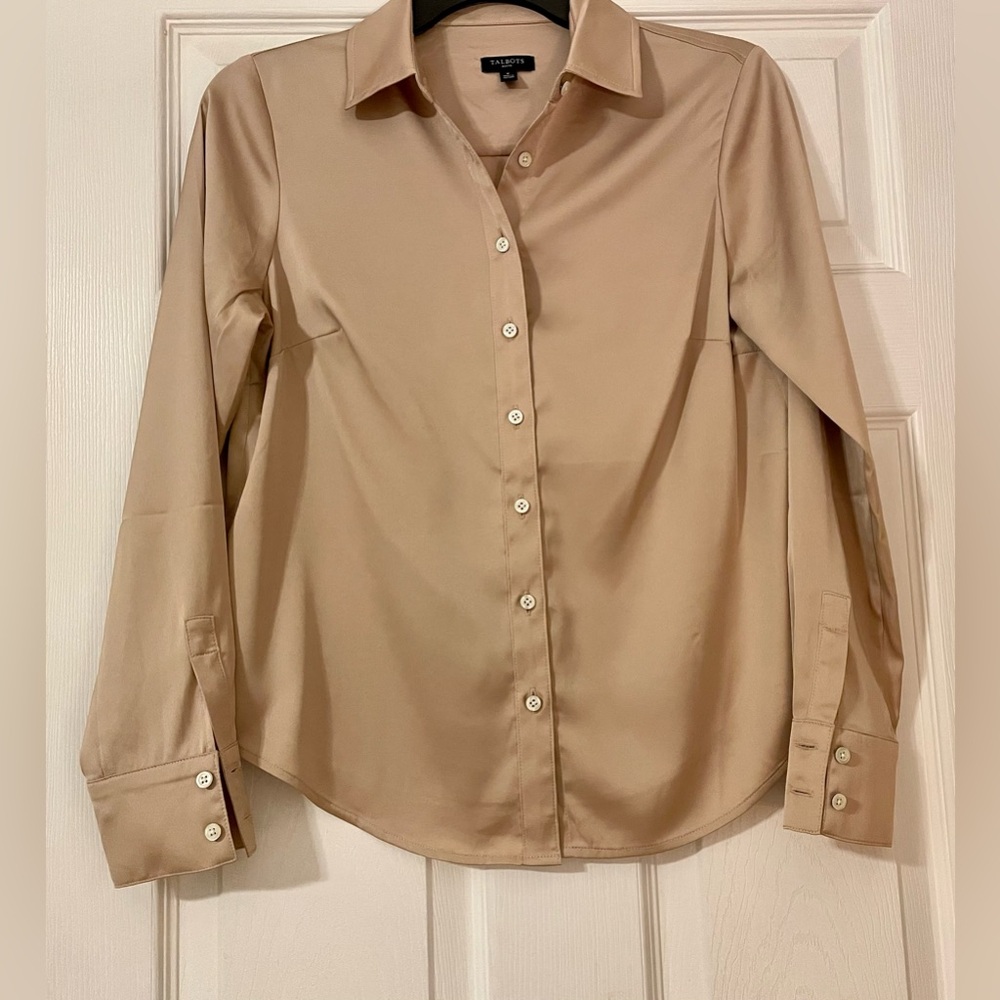 NWOT - Talbots Satin Charmeuse Shirt - PETITE